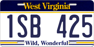 WV license plate 1SB425