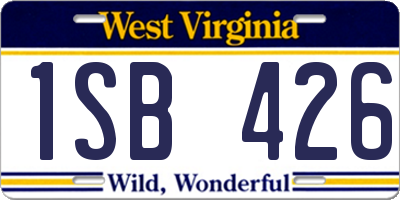 WV license plate 1SB426