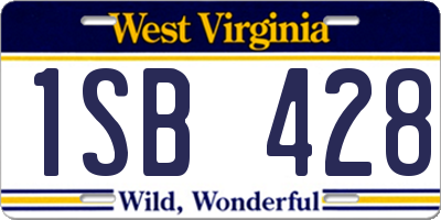 WV license plate 1SB428