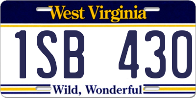 WV license plate 1SB430