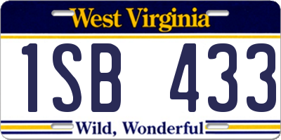 WV license plate 1SB433