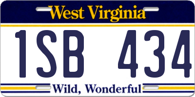 WV license plate 1SB434