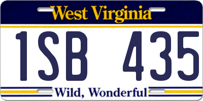 WV license plate 1SB435