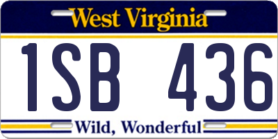WV license plate 1SB436