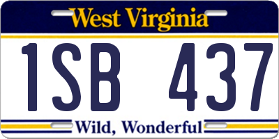WV license plate 1SB437