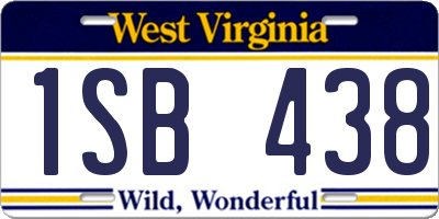 WV license plate 1SB438