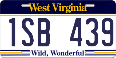 WV license plate 1SB439