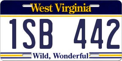 WV license plate 1SB442