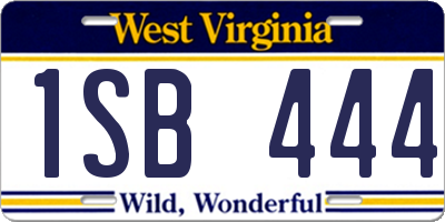 WV license plate 1SB444