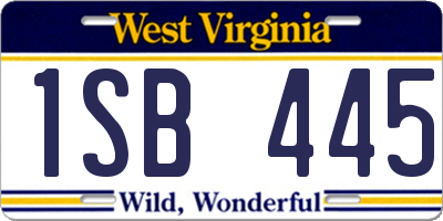 WV license plate 1SB445