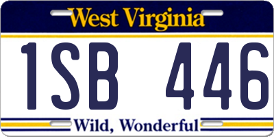 WV license plate 1SB446