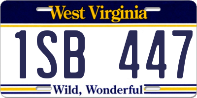 WV license plate 1SB447