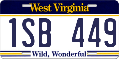 WV license plate 1SB449
