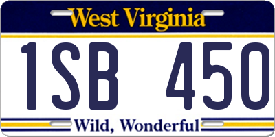WV license plate 1SB450