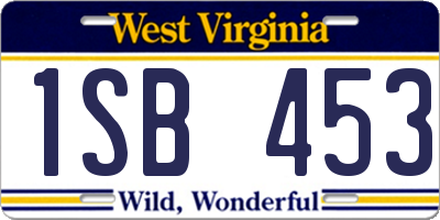 WV license plate 1SB453
