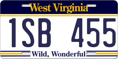 WV license plate 1SB455