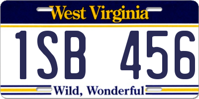 WV license plate 1SB456