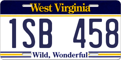 WV license plate 1SB458