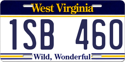 WV license plate 1SB460