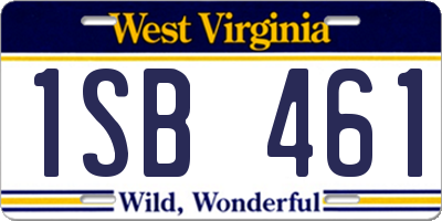 WV license plate 1SB461