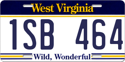 WV license plate 1SB464