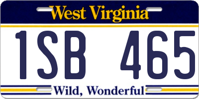 WV license plate 1SB465