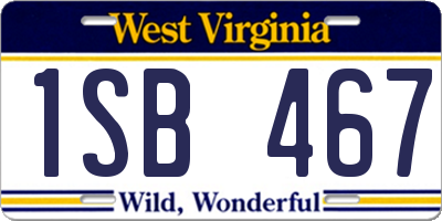 WV license plate 1SB467