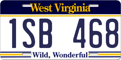 WV license plate 1SB468
