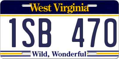 WV license plate 1SB470