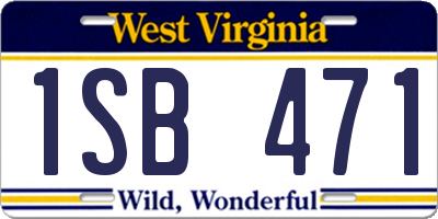 WV license plate 1SB471
