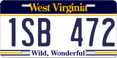 WV license plate 1SB472