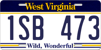 WV license plate 1SB473