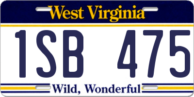 WV license plate 1SB475