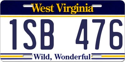 WV license plate 1SB476