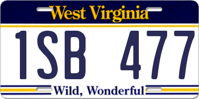 WV license plate 1SB477
