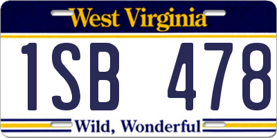WV license plate 1SB478