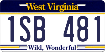 WV license plate 1SB481