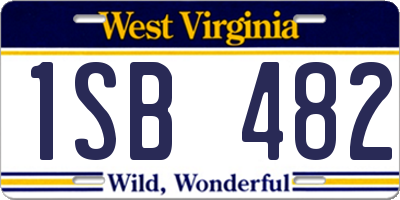 WV license plate 1SB482
