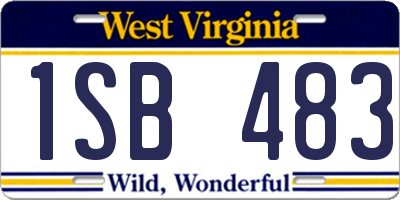 WV license plate 1SB483