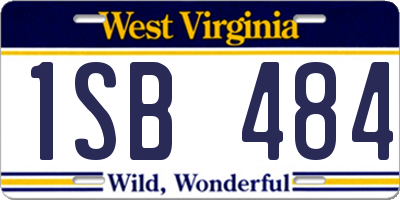 WV license plate 1SB484