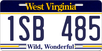 WV license plate 1SB485