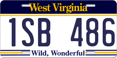 WV license plate 1SB486
