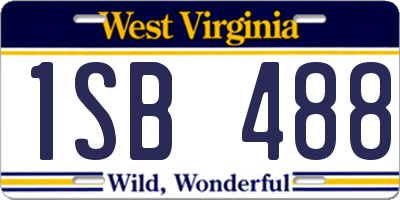 WV license plate 1SB488