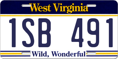 WV license plate 1SB491
