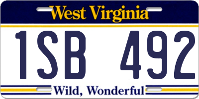 WV license plate 1SB492