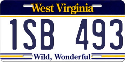 WV license plate 1SB493