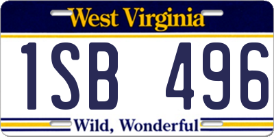 WV license plate 1SB496