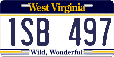 WV license plate 1SB497