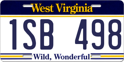 WV license plate 1SB498
