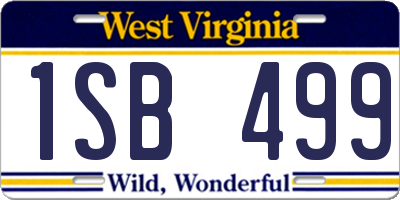 WV license plate 1SB499